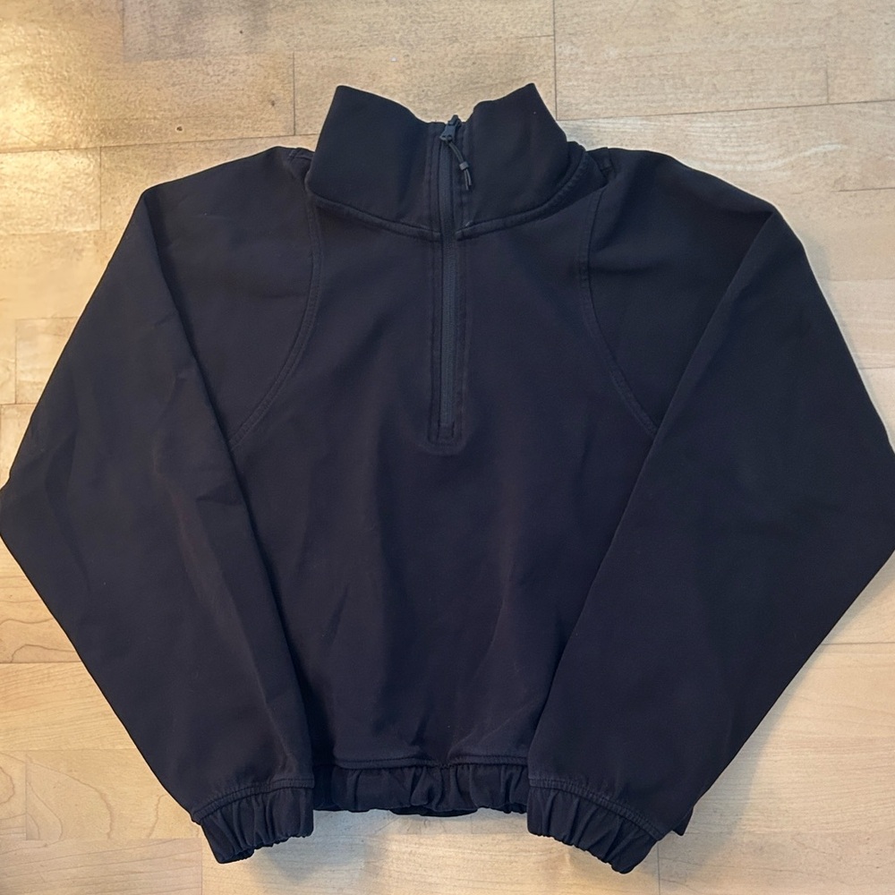 Old Navy Black Quarter-Zip Funnel Neck Pullover